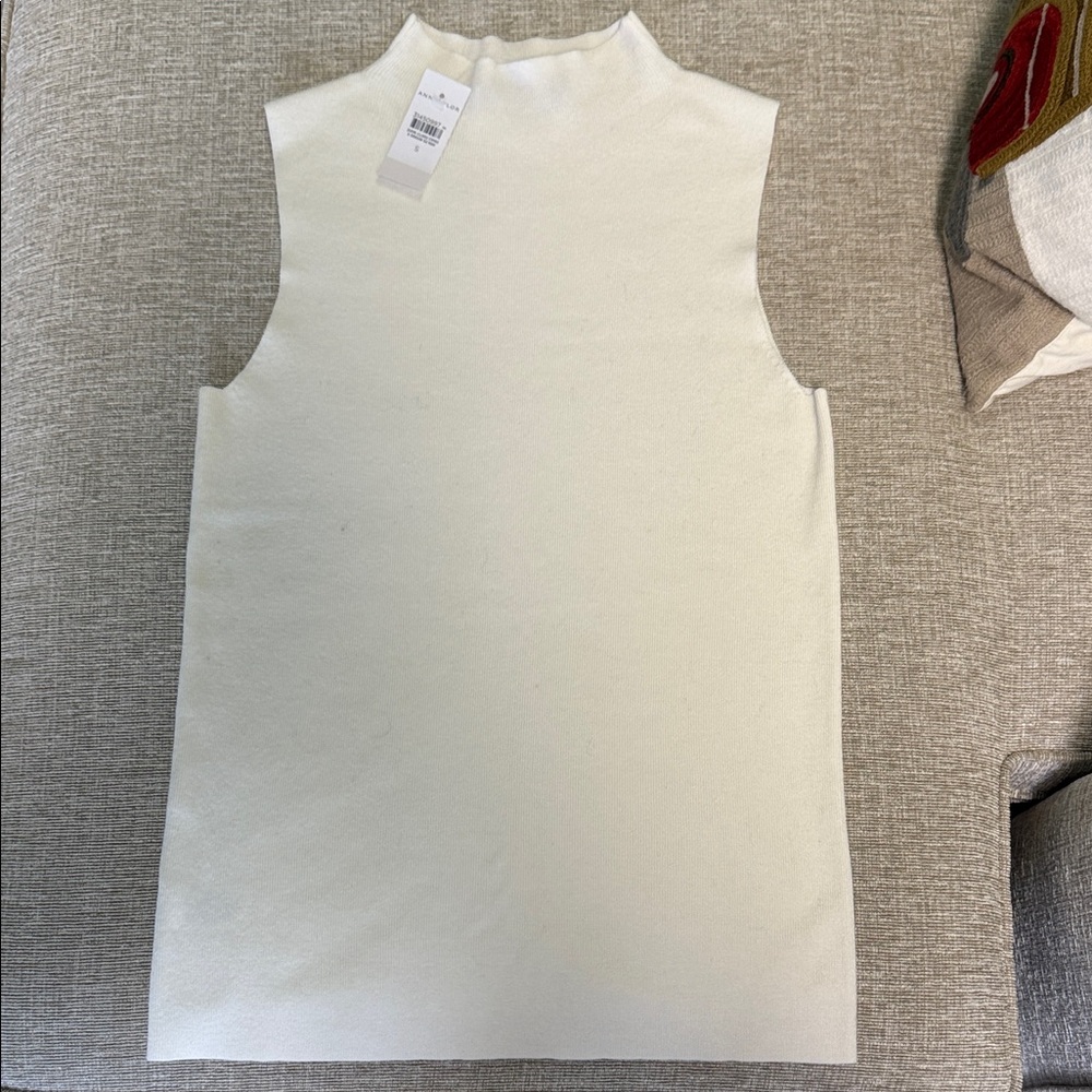 Ann Taylor Ivory Sleeveless Tank Top